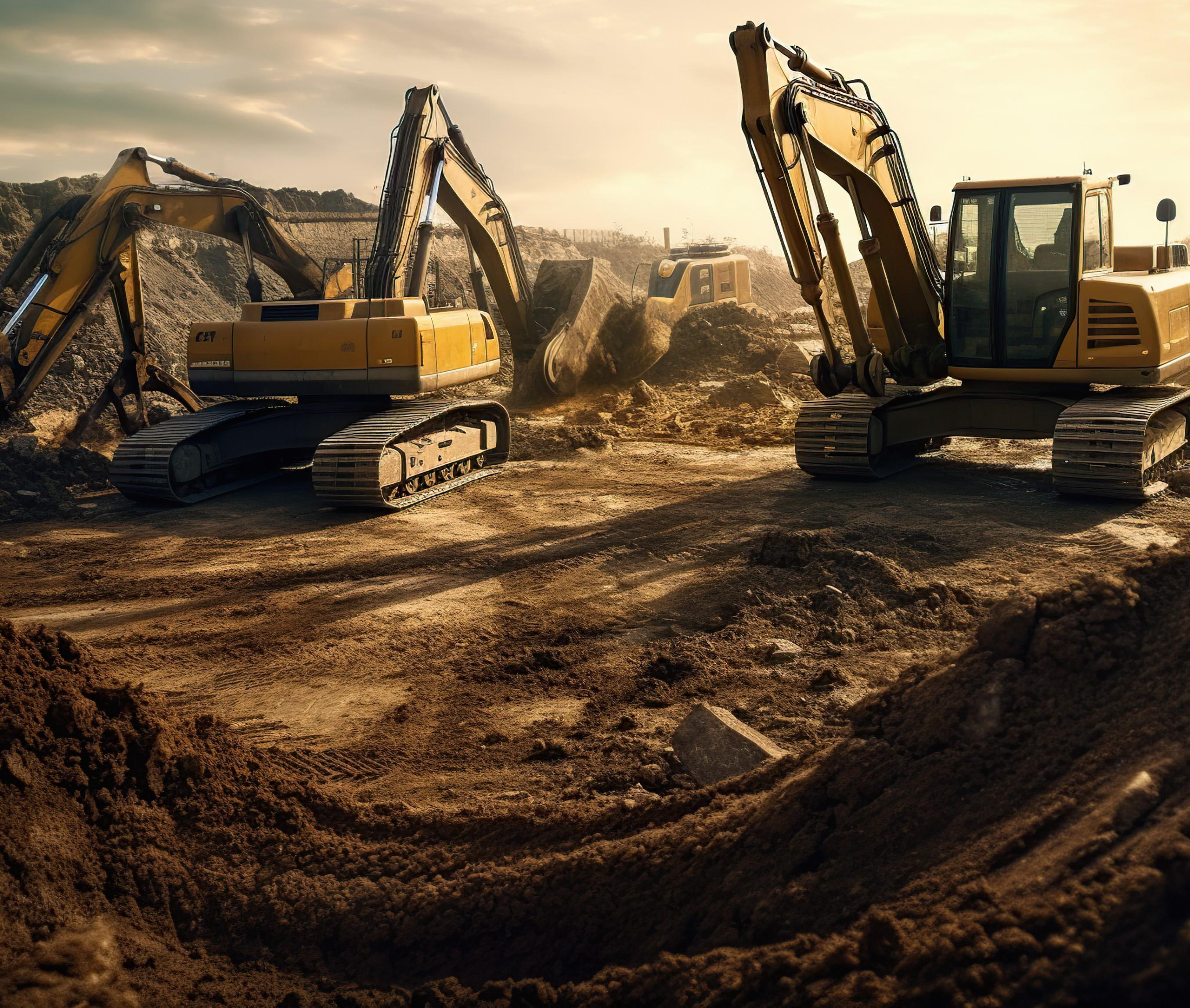 Two excavators